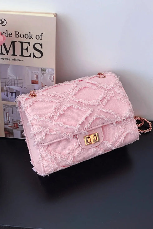 'Kehlani' Textured Denim Crossbody Bag - Celes Fashion